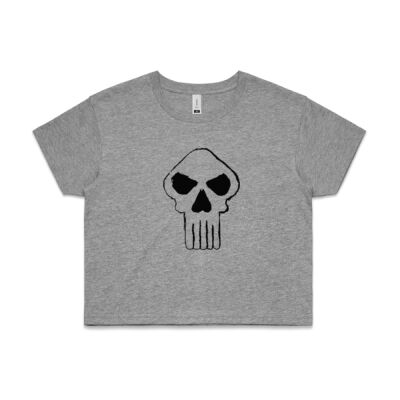 Statement Skull Face Womens AS Colour CROP TEE - 4062 Thumbnail