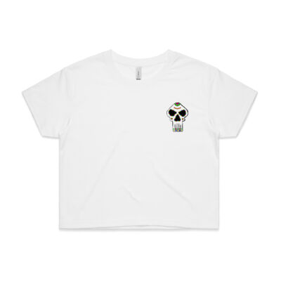 Incognito DOTD Skull Face Womens AS Colour CROP TEE – 4062 Thumbnail