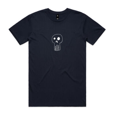 White Rounded Skull Face Mens AS Staple T-Shirt Thumbnail