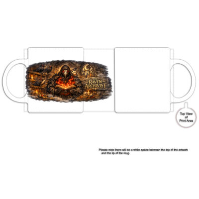 Raven Archivist Fantasy Gothic Library Mug - Enchanted Realms Collection Thumbnail