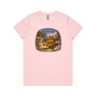 Lavender Dreams and Moonlit Tea T-Shirt - Cosy Cottage Collection Thumbnail