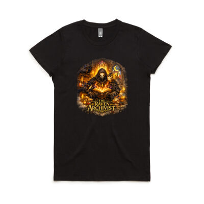The Raven Archivist Fantasy T-Shirt - Enchanted Realms Collection Thumbnail