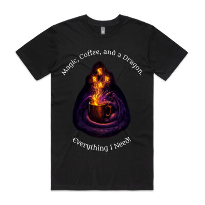 Enchanted Realms Mystic Ember Dragon T‑Shirt Thumbnail