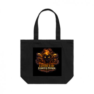 Caffeine Is My Eldritch Patron Shoulder Tote Bag Thumbnail