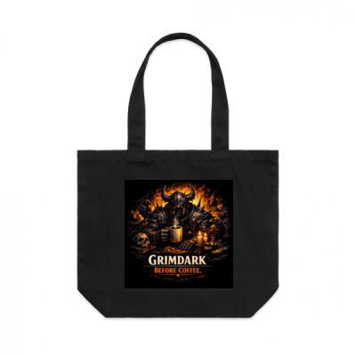Grimdark Before Coffee Shoulder Tote Bag Thumbnail