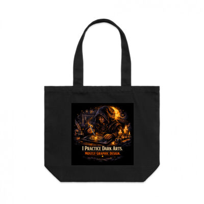 I Practice Dark Arts, Mostly Graphic Design Shoulder Tote Bag Thumbnail