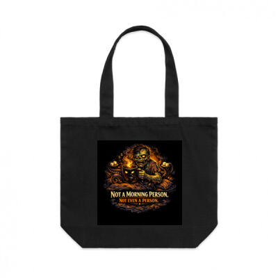 Not a Morning Person, Not Even a Person Shoulder Tote Bag - Zombie edition Thumbnail