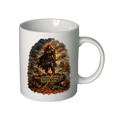 Born of Storms Raised by Ruin White Ceramic Mug – Ash & Iron Collection Thumbnail