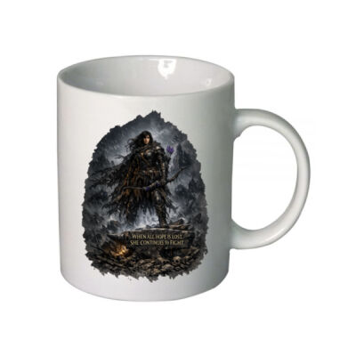 When All Hope Is Lost, She Continues to Fight Ceramic Mug - Ash & Iron Collection Thumbnail