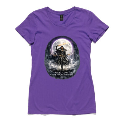 Magic Flows Where Moonlight Falls T-Shirt - Enchanted Realms Collection Thumbnail