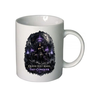 Queens Don’t Kneel They Conquer Ceramic Mug - Midnight Sigil Collection Thumbnail