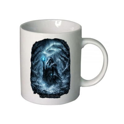 The Cold Is Her Only Comfort White Ceramic Mug - Eldritch Hour Collection Thumbnail