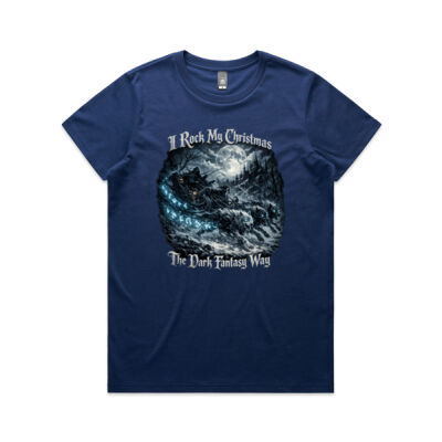 Midnight Sleigh-of-Shadows Dark Christmas T-Shirt  Thumbnail