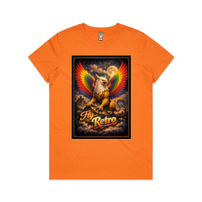 Rainbow Griffin – Retro Fantasy T-Shirt Thumbnail