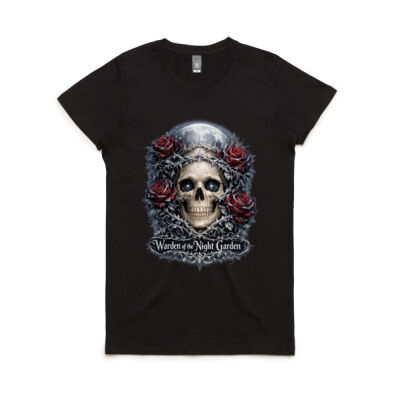 Floral Skull Warden – Dark Skull & Roses Refined Fantasy Tee Thumbnail