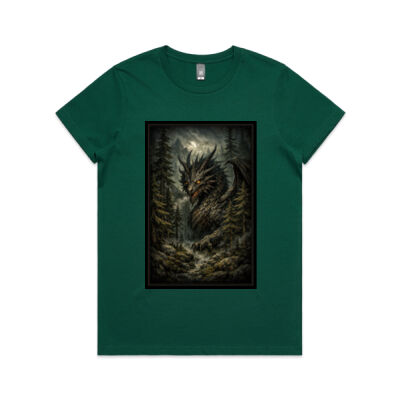 Dragon in the Pines – Nature Fantasy T-Shirt Thumbnail