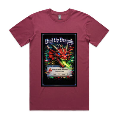 Dial Up Dragon – Retro Glitch Fantasy T-Shirt Thumbnail