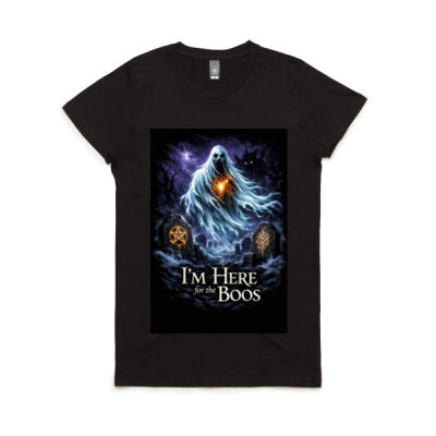 "I’m Here for the Boos" Ghost T‑Shirt - Eldritch Hour Collection Thumbnail