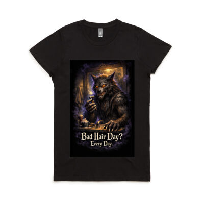  Wolfman "Bad Hair Day? Every Day" T‑Shirt – Eldritch Hour Collection Thumbnail